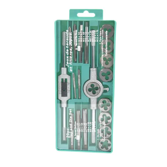 20PCS Metric M3-M12 Tap & Die Sets Threading Tool with Wrench Handle for Threading